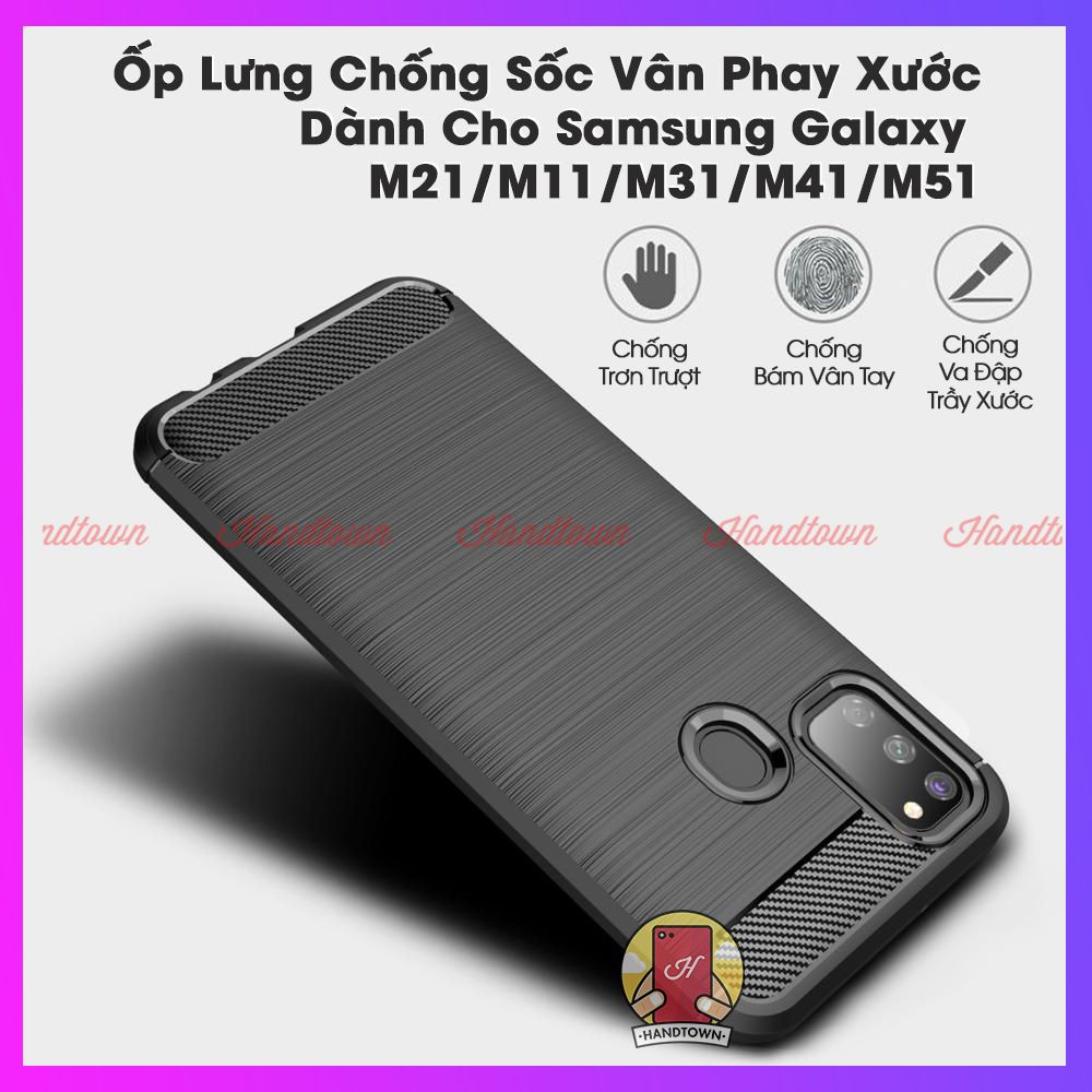 Ốp Lưng Samsung Galaxy M11 / M21 / M31 / M41 / M51 Chống Sốc Vân Phay Xước