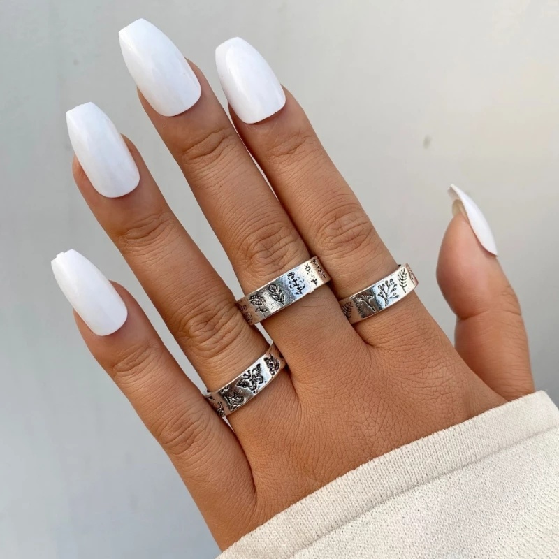 Bộ 3 Nhẫn Hình Bướm Chạm Khắc Phong Cách Gothic Thời Trang Cho Nam Và Nữ