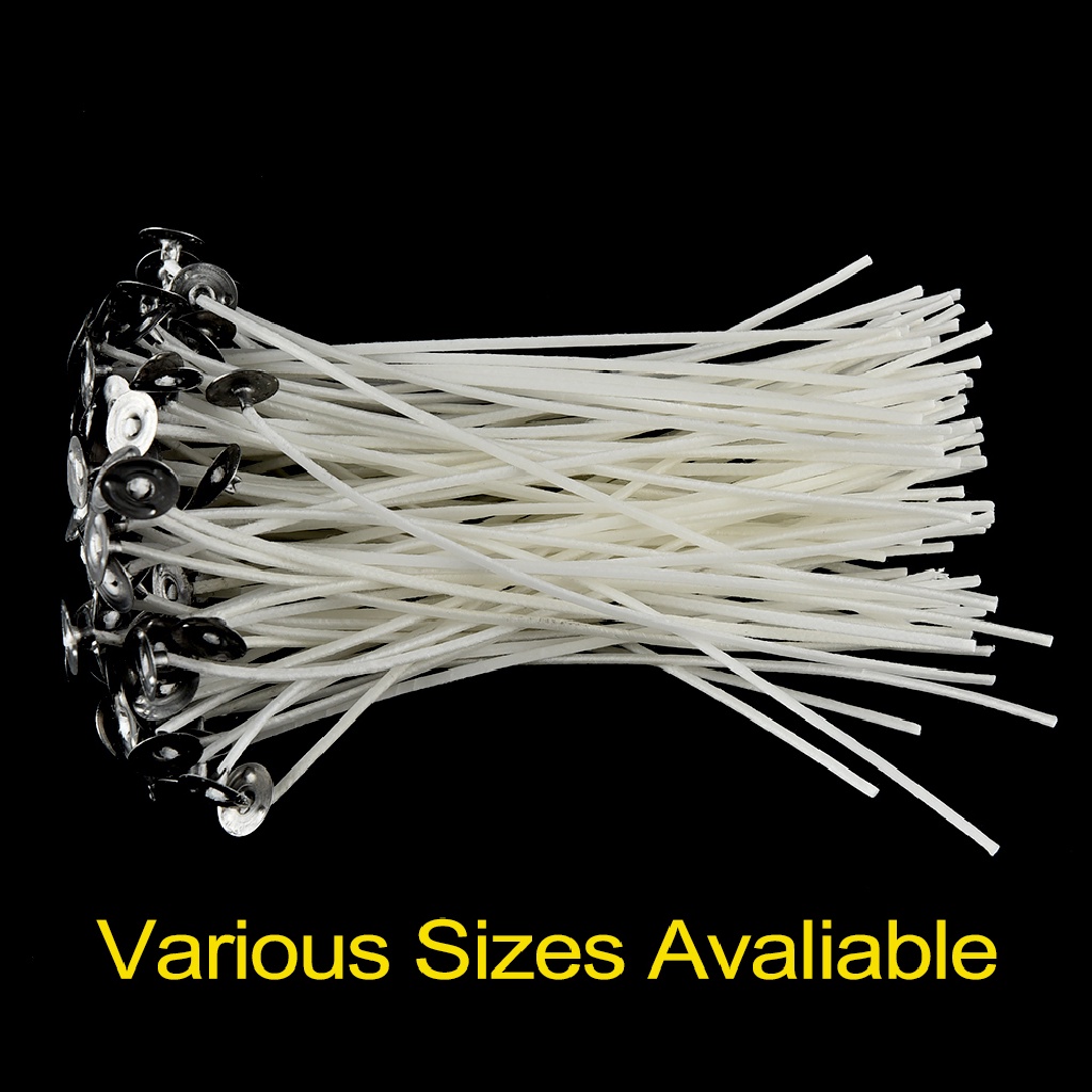 Queenten 100Pcs Five Sizes 8/10/12/15/20 cm Candle Sustainers Cotton Core Wicks For DIY QT