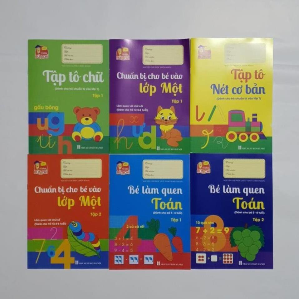 Set 10 Tập Tô Chữ Và Số Học - Tặng 2 Bút Chì Cho Bé.