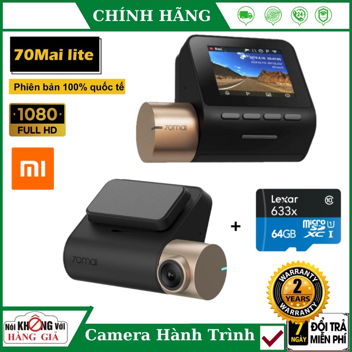 Camera hành trình Xiaomi 70mai Lite Quốc Tế , Kết nối Wifi, GPS, Full HD 1080P, cảm biến ảnh SONY cho ô tô - BH 2 năm | WebRaoVat - webraovat.net.vn