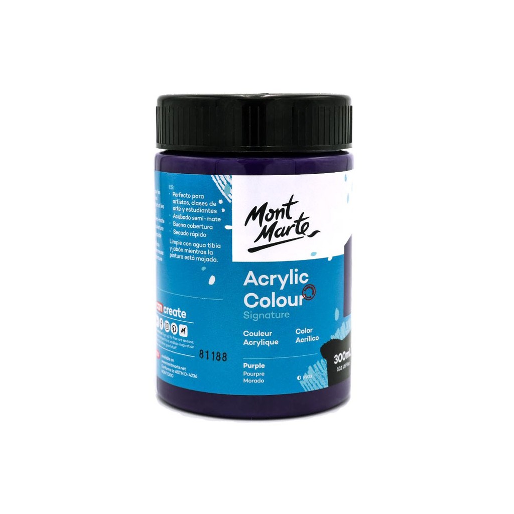 Màu Acrylic Mont Marte 300ml - Purple - Acrylic Colour Paint Signature 300ml (10.1oz) - MSCH3015