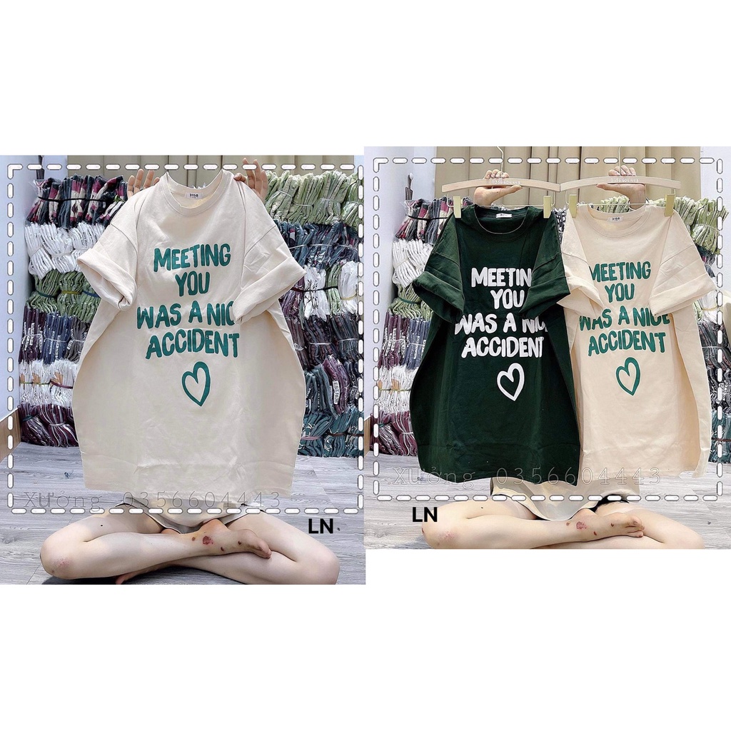 Áo phông cổ tròn tay lỡ dán unisex form thụng in chữ METTING nam nữ mặc đẹp (3P5-LN)