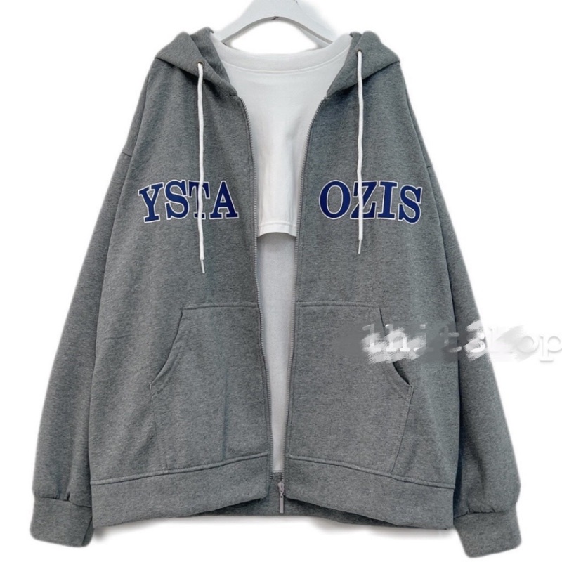Áo Khoác Hoodie OZIS Ulzzang Unisex Dáng Rộng Kéo Khoá Thời Trang Nam Nữ(Hàng Sẵn)