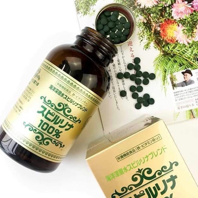 [ Mới] Tảo Xoắn Spirulina Nhật Bản Hộp 2200 Viên [ Chính Hãng 100%]