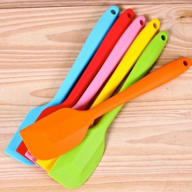 Cây vét bột spatula silicon đúc 21cm (Phới silicon) Phới vét đồ đá xay silicon 21cm (vét kem, vét bột, làm bánh)