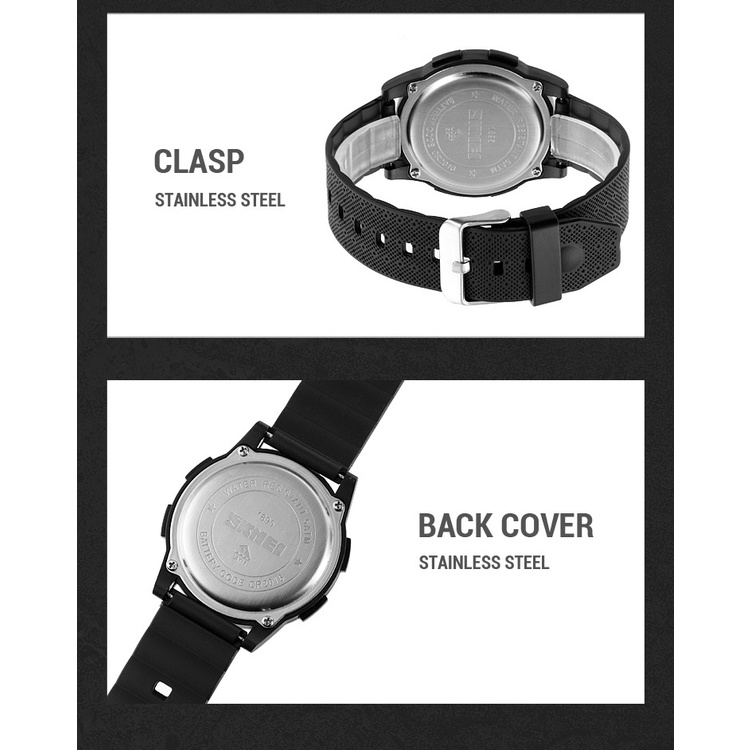 Đồng Hồ Điện Tử Thể Thao SKMEI Chống Thấm Nước 5 Thanh Đèn LED 1895