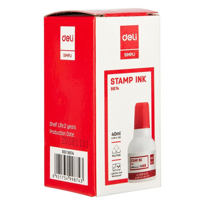 ⏩ Mực dấu - Stamp ink Deli E9874 - 40ml