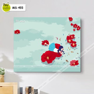 Tranh tô màu cô gái trên dòng sông T493