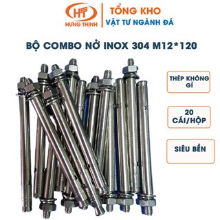 Giá gốc tại kho- Bộ combo nở inox 304 M12*120  1 hộp 20 cái