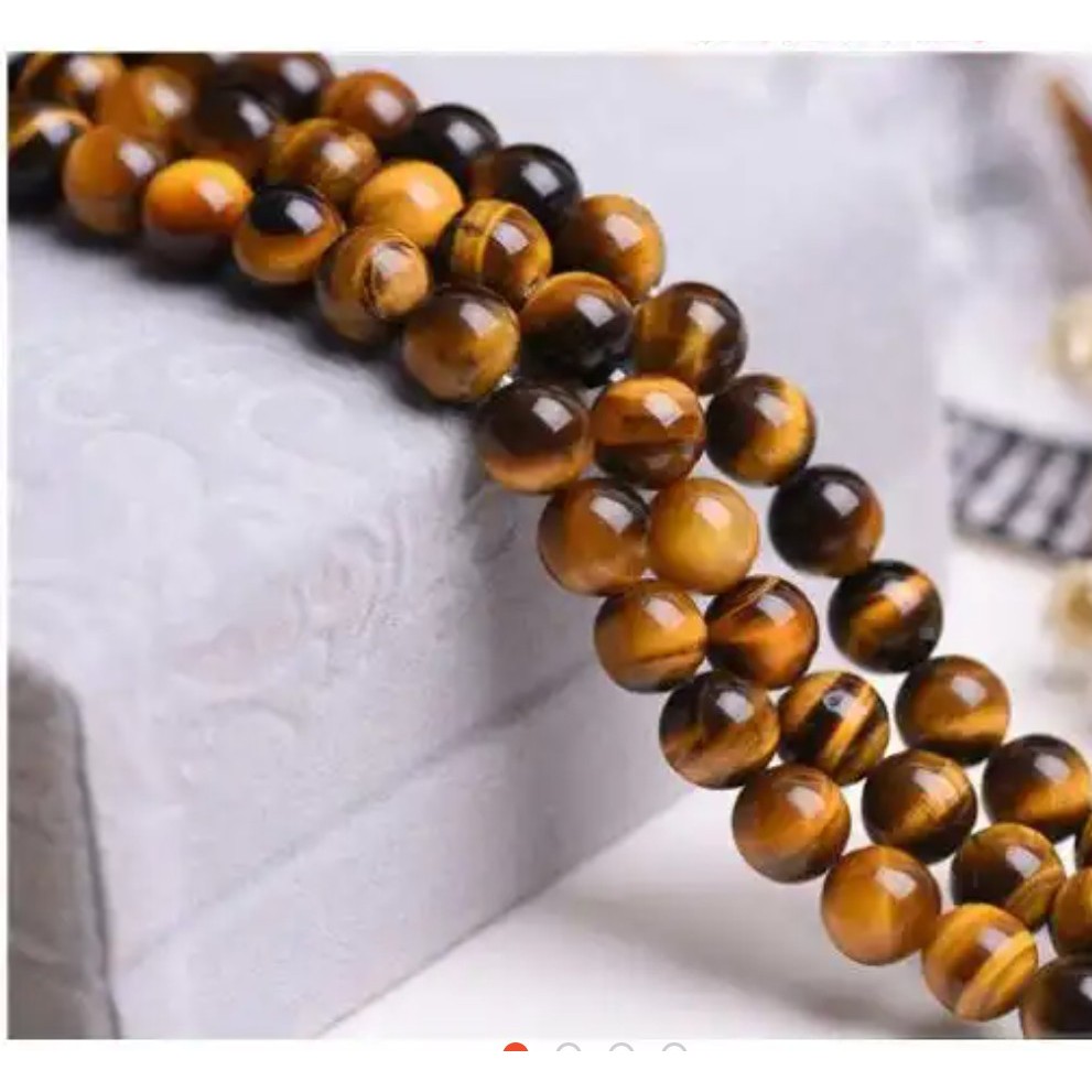 gói 10-48 hạt đá mắt hổ vàng nâu loại đẹp size 8 ly
