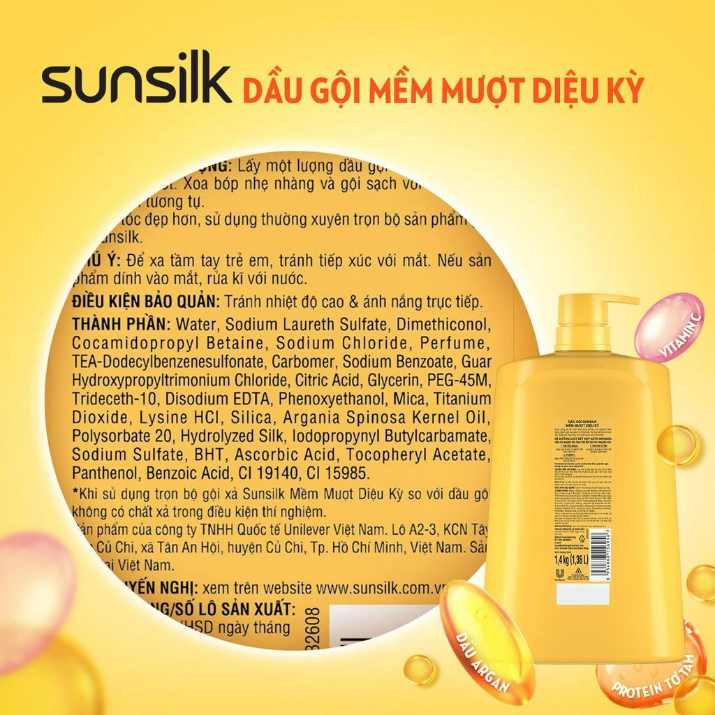 Mua Dầu gội Sunsilk Mềm Mượt Diệu Kỳ 1.4kg giúp tóc ngát hương mềm mượt gấp  5 lần với dầu Argan, Protein Tơ Tằm và Vit