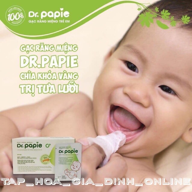 Gạc rơ lưỡi Dr Papie vệ sinh răng miệng cho bé 30 gói