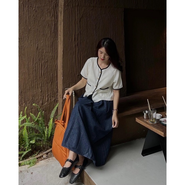 CHÂN VÁY BÒ SIÊU ĐẸP 2 MÀU