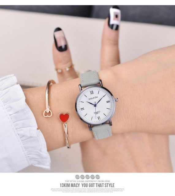 Đồng hồ nữ Doukou chính hãng kim xanh mặt vân 3d siêu hot 2019 | BigBuy360 - bigbuy360.vn