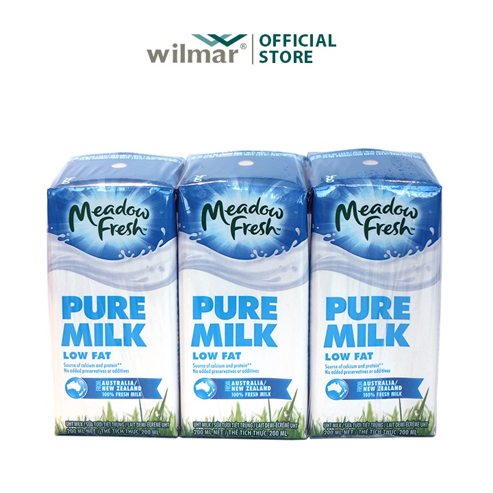 [SenXanh Emart] Thùng 24 hộp Sữa tươi tiệt trùng ít béo nhãn hiệu Meadow Fresh 200ml nhập khẩu Australia