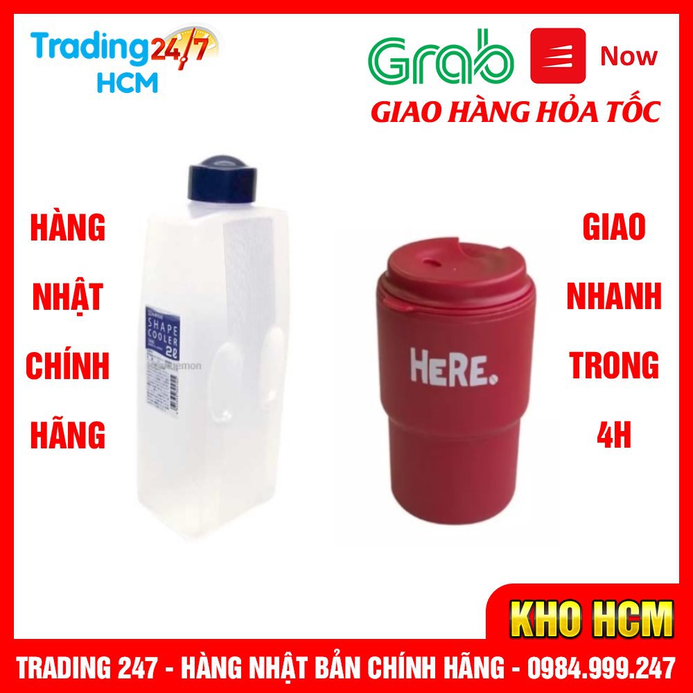 [Hỏa tốc HCM] Combo Bình đựng nước bằng nhựa PP cao cấp 2L Và Ly Đựng Nước Thông Minh Nhật Bản