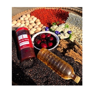 Hũ Ba trăng nếp cẩm  3 Trứ.ng gà hạ thổ thêm kỳ tử đỏ