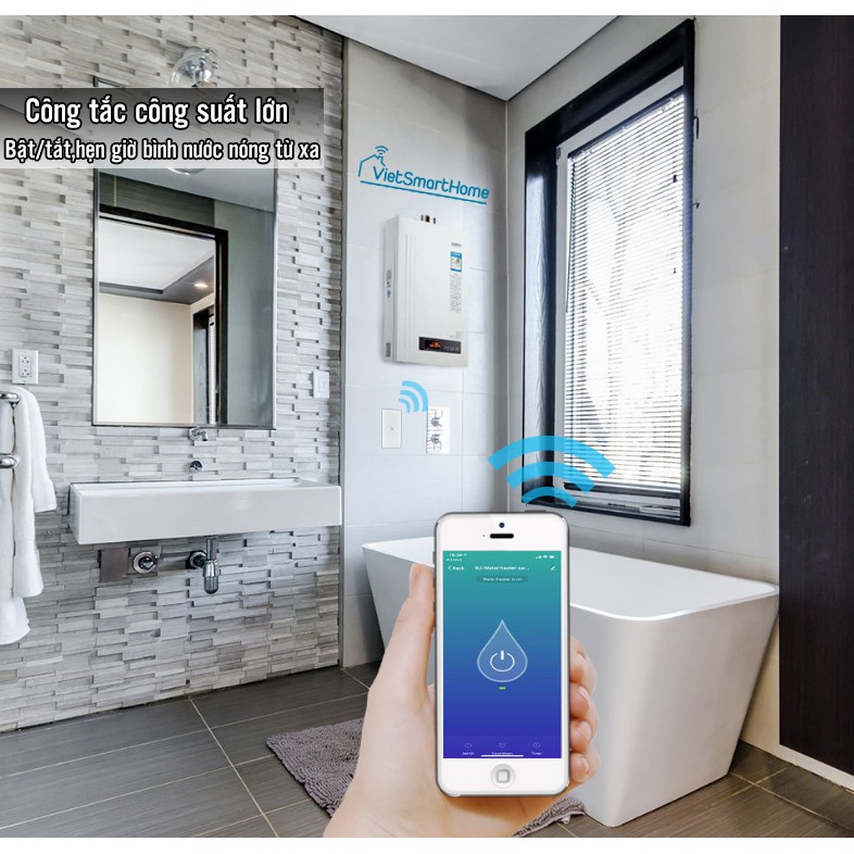 Công tắc WIFI Tuya công suất lớn dùng cho bình nước nóng/ điều hòa