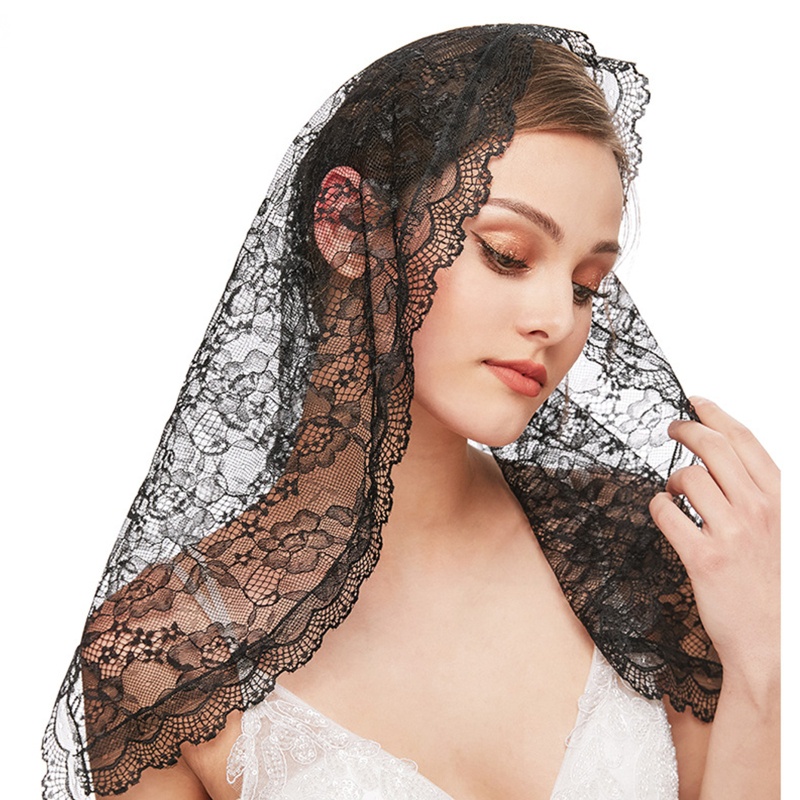 Mạng Che Mặt Thiết Kế Ren Hoa Dành Cho Nhà Thờ HAN Church Mantilla Latin Mass Veils