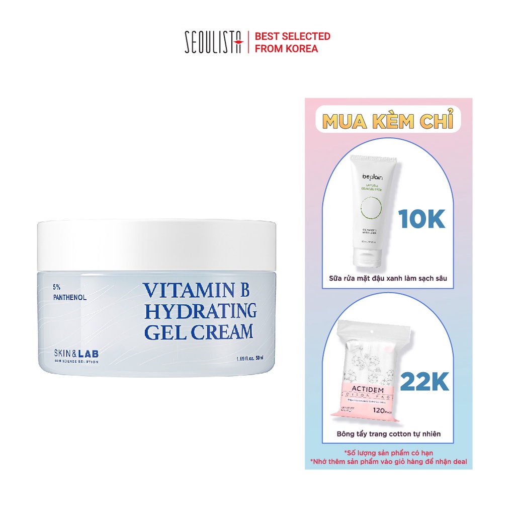 Kem dưỡng dạng gel chứa Panthenol SKIN&LAB Vitamin B Hydrating Gel Cream