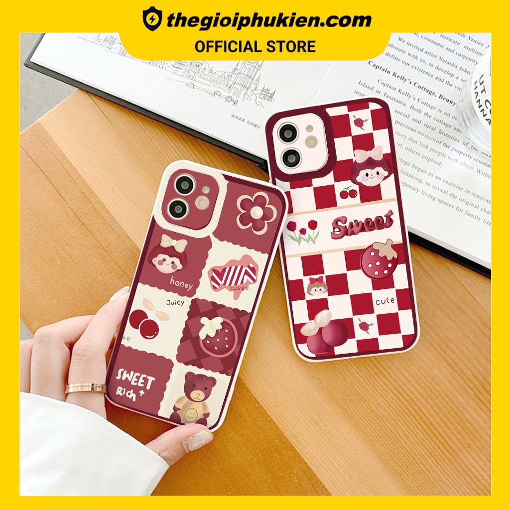 Ốp iphone - Ốp lưng iphone cạnh vuông viền camera Cô bé chery dành cho ip 6 đến 14promax - g98