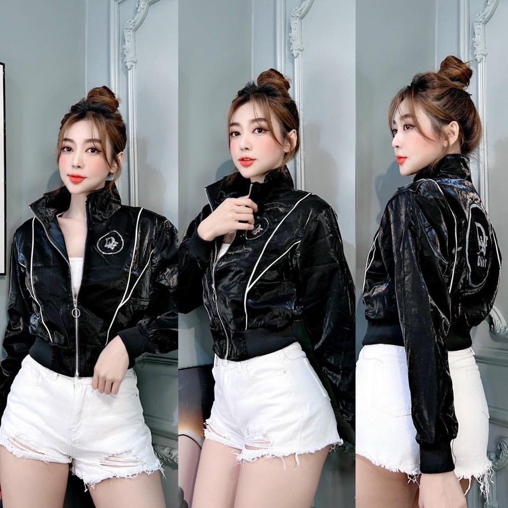 Áo Khoác Nữ Chống Nắng Chất Liệu Phi Xà Cừ Gắn Logo Diiior Siêu Đẹp Mẫu Áo Khoát Cổ Tàu Phối Thân Cá Tính 06 Màu