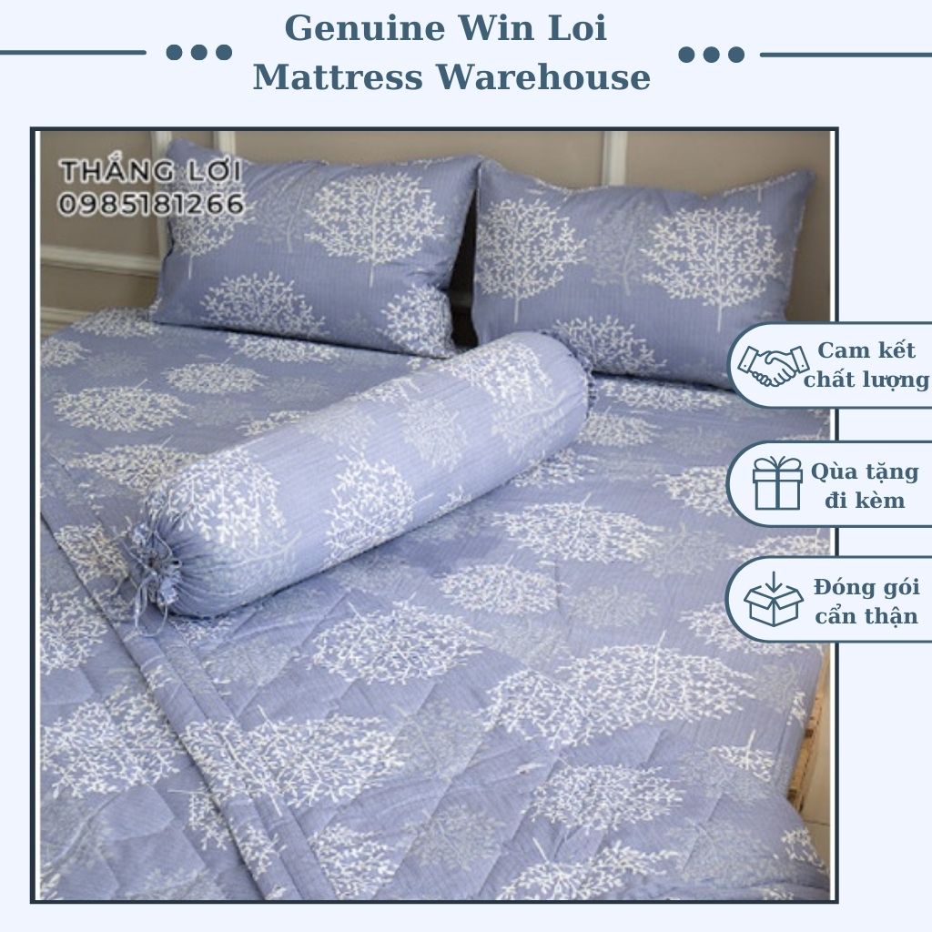 Drap Cotton Thắng lợi 100% chính hãng Mẫu A628 (4 món) [không bao gồm chăn (mền) vệ sinh dễ dàng bằng tay và máy
