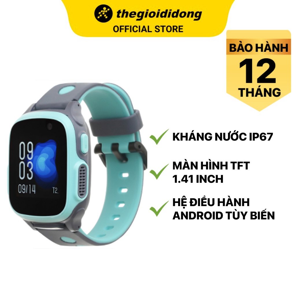 Đồng hồ thông minh trẻ em Abardeen T3 4G Xanh kháng nước IP67- Chính hãng