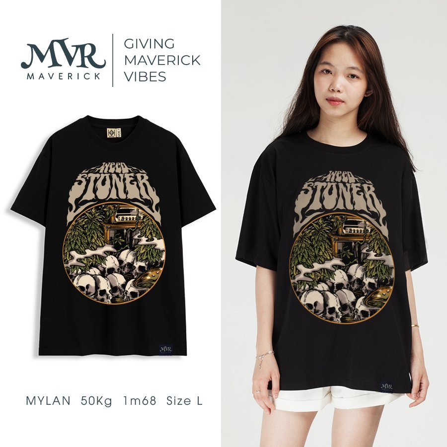 Áo thun form rộng lễ hội haloween đầu lâu MVR size rộng tee Mỹ BB4282