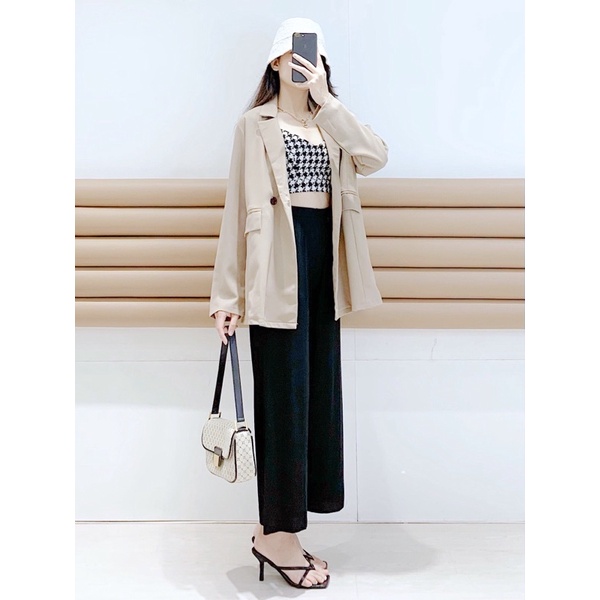 Áo blazer trơn form rộng 6082 - 78530