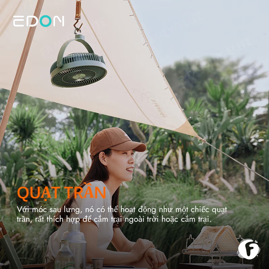 Xiaomi Edon Quạt Trần 8000mah Có Thể Sạc Lại Dùng Khi Đi Cắm Trại E708