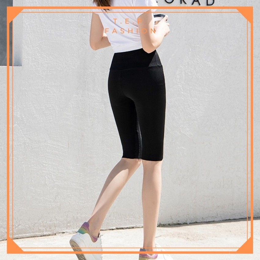 Quần Legging Lửng Ngố Xuất Hàn Nâng Mông Cạp Cao Gen Bụng Co Dãn 4 Chiều Size To Đại Bigsize 80kg Tep Fashion - LGNGO03