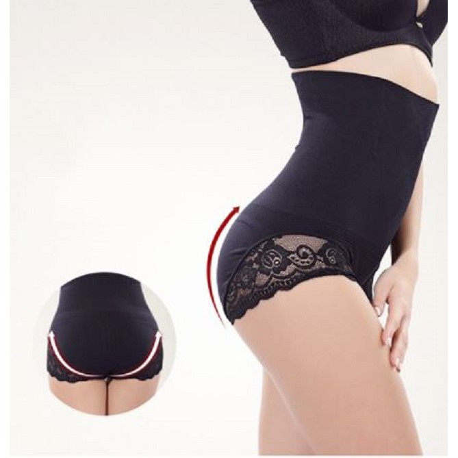 Quần Gen Bụng Cạp Cao Chống Cuộn Loại 1 có viền ren | BigBuy360 - bigbuy360.vn