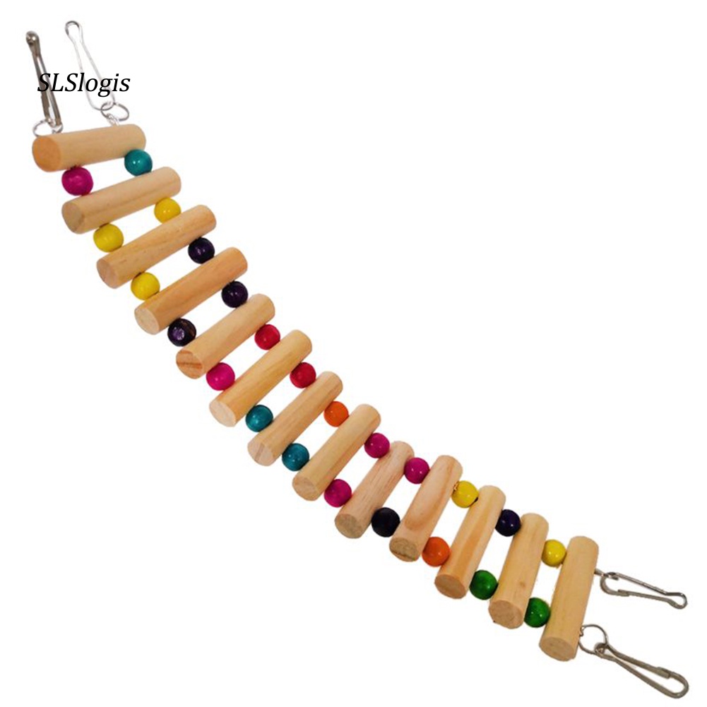 Set 3 Thang Leo Bằng Gỗ Nhiều Màu Sắc Dùng Làm Đồ Chơi Thú Vị Dành Cho Chim Vẹt / Chuột