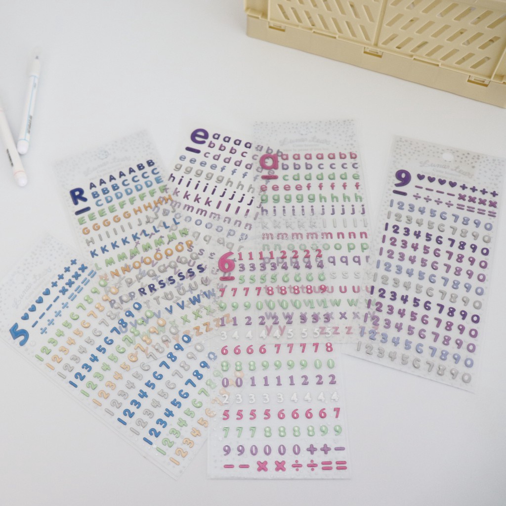 Bộ sticker dán trang trí hình chữ cái/chữ số 3D bằng chất liệu PVC | BigBuy360 - bigbuy360.vn