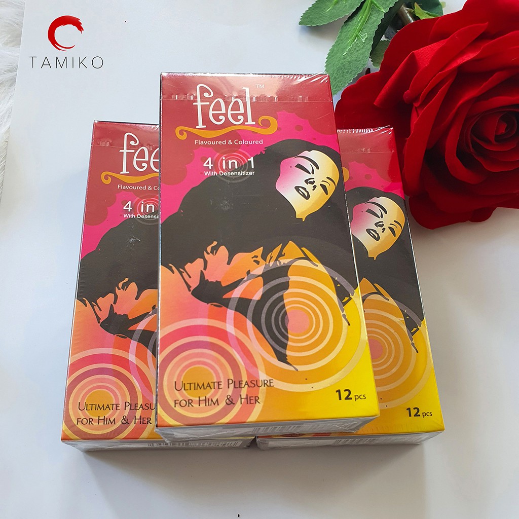 Bao Cao Su FEEL 4 IN 1 - Bi Gai - Kéo Dài Thời Gian Quan Hệ - Hộp 12 Cái- Xuất Xứ Chính Hãng Malaysia