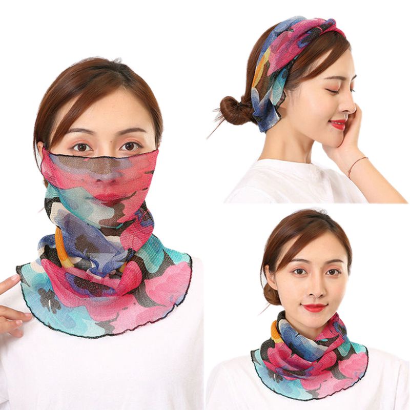 Wmmb Khăn Quàng Cổ Kiêm Khăn Quàng Cổ Vải Lưới Lấp Lánh Đa Năng Chống Nắng Bảo Vệ Mặt Trời Cho Nữ Agaric Ru