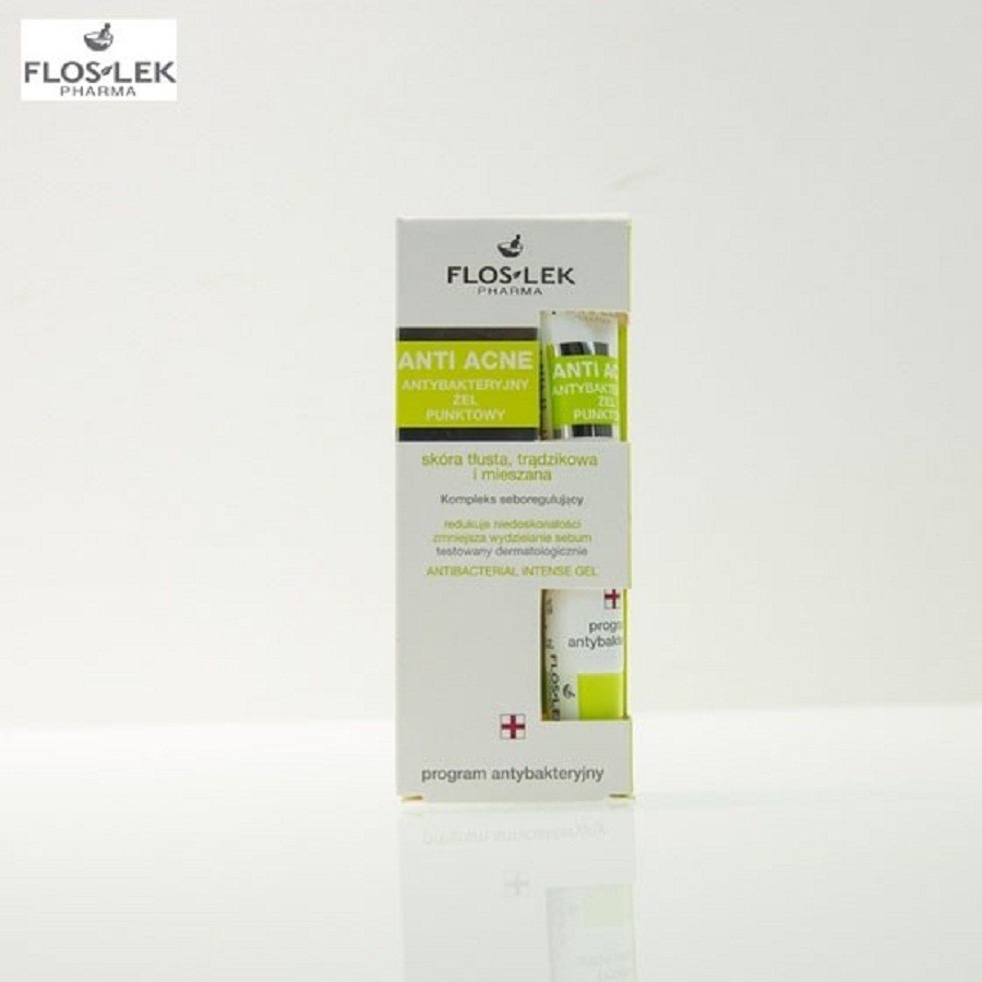 Floslek Anti Acne Antibacterial Intense Gel - Gel hỗ trợ ngừa mụn, giảm thâm 20ml