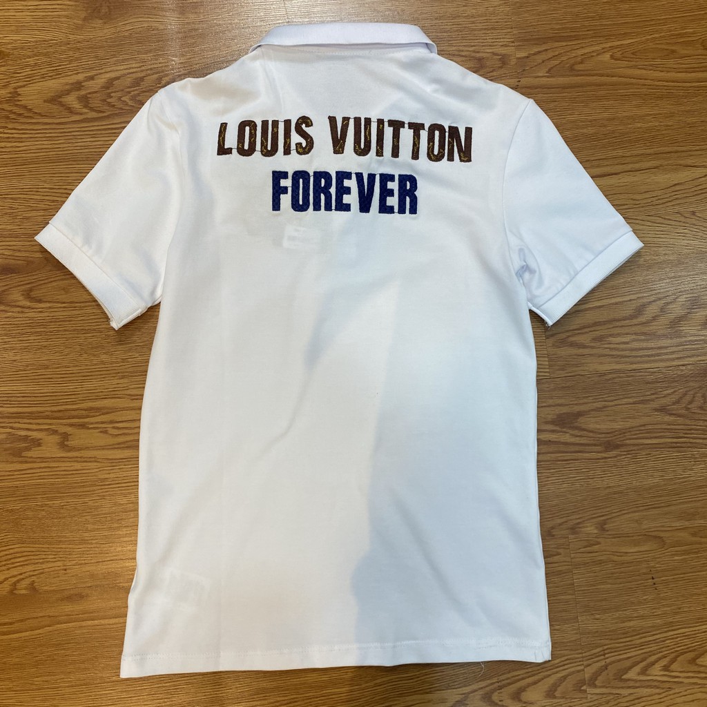 Áo Polo Nam Thêu Logo LV Trước Ngực Trái Và Chữ Sau Lưng - Chất Vải Cotton Co Dãn Thấm Hút Mồ Hôi - Áo Thun Nam Có Cổ..