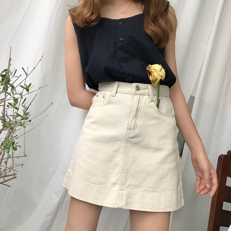 IELGY Chân váy jean Dáng Chữ a Thời Trang Cho Học Sinh