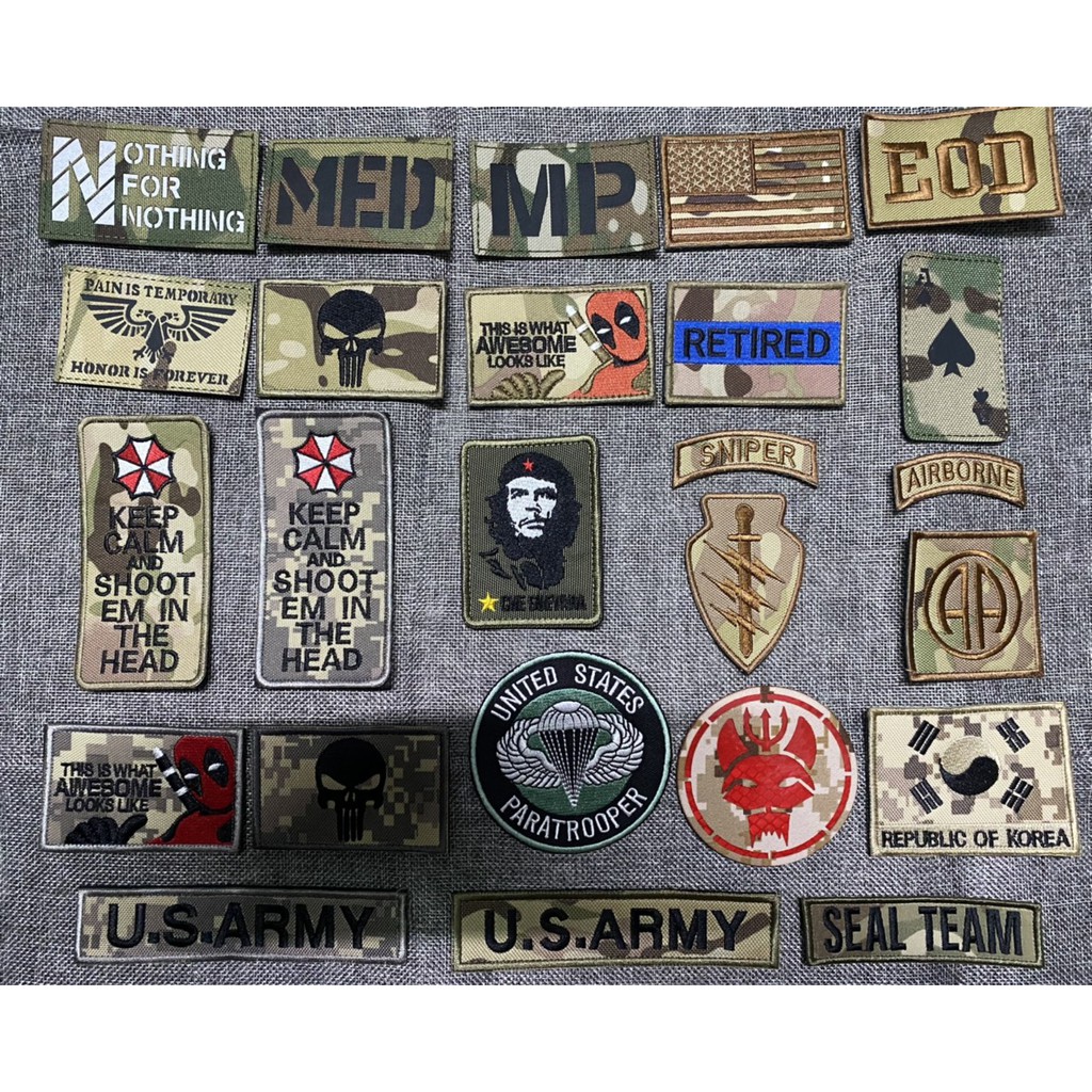 Hình thật hàng sẵn - Tem dán US seal army patch veclro mặt gai sau lưng dạng hook loop hơn 200 mẫu