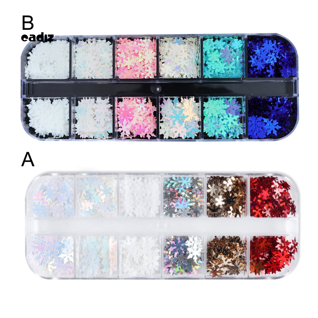 1 Hộp Kim Tuyến Hình Bông Tuyết Lấp Lánh Trang Trí Móng Tay Nghệ Thuật