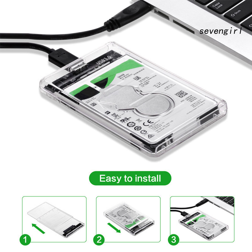 Hộp Đựng Ổ Cứng Trong Suốt 2.5 Inch Sata Sang Usb3.0 | BigBuy360 - bigbuy360.vn