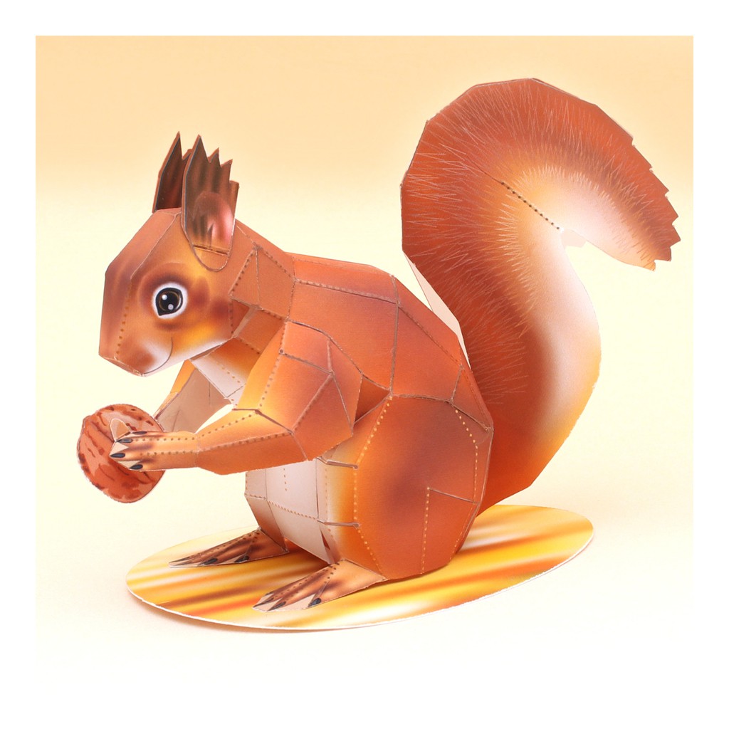 Mô hình giấy động vật sóc American Red Squirrel