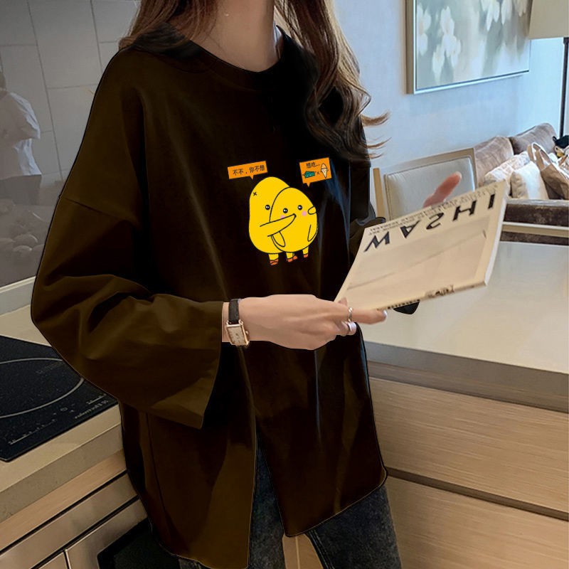 IELGY Áo thun IELGY dáng rộng tay dài thời trang năng động cho nữ