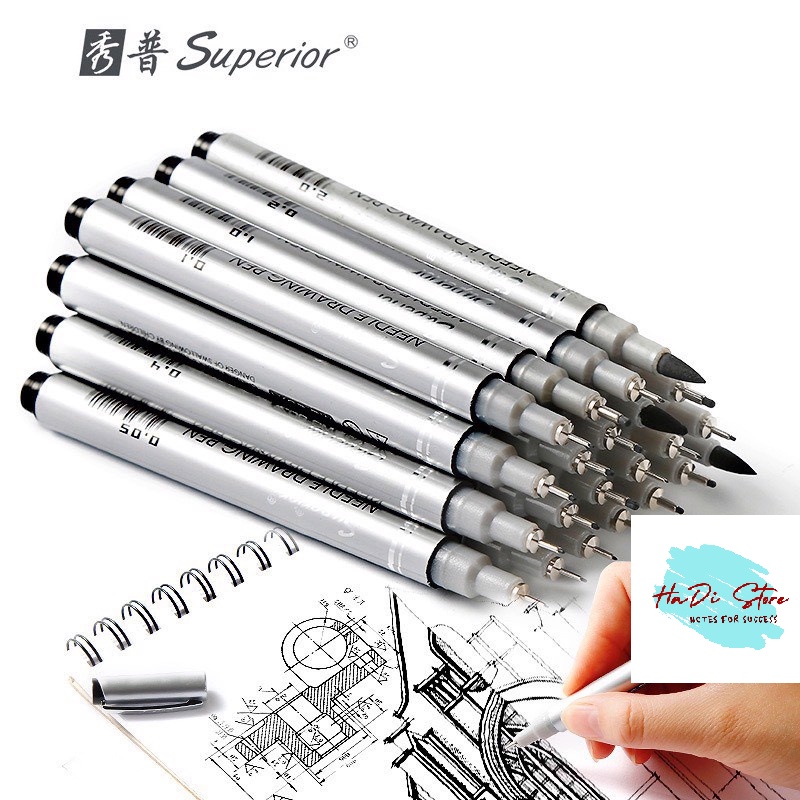 Bút đen đi nét kháng nước SUPERIOR chọn size