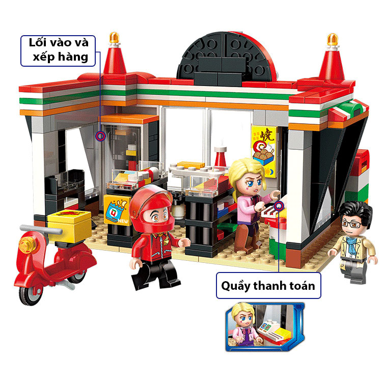 Đồ chơi lắp ghép Kiểu Lego bé trai bé gái Mô hình cửa hàng tiên lợi với 319 chi tiết chất liệu nhựa ABS cao cấp