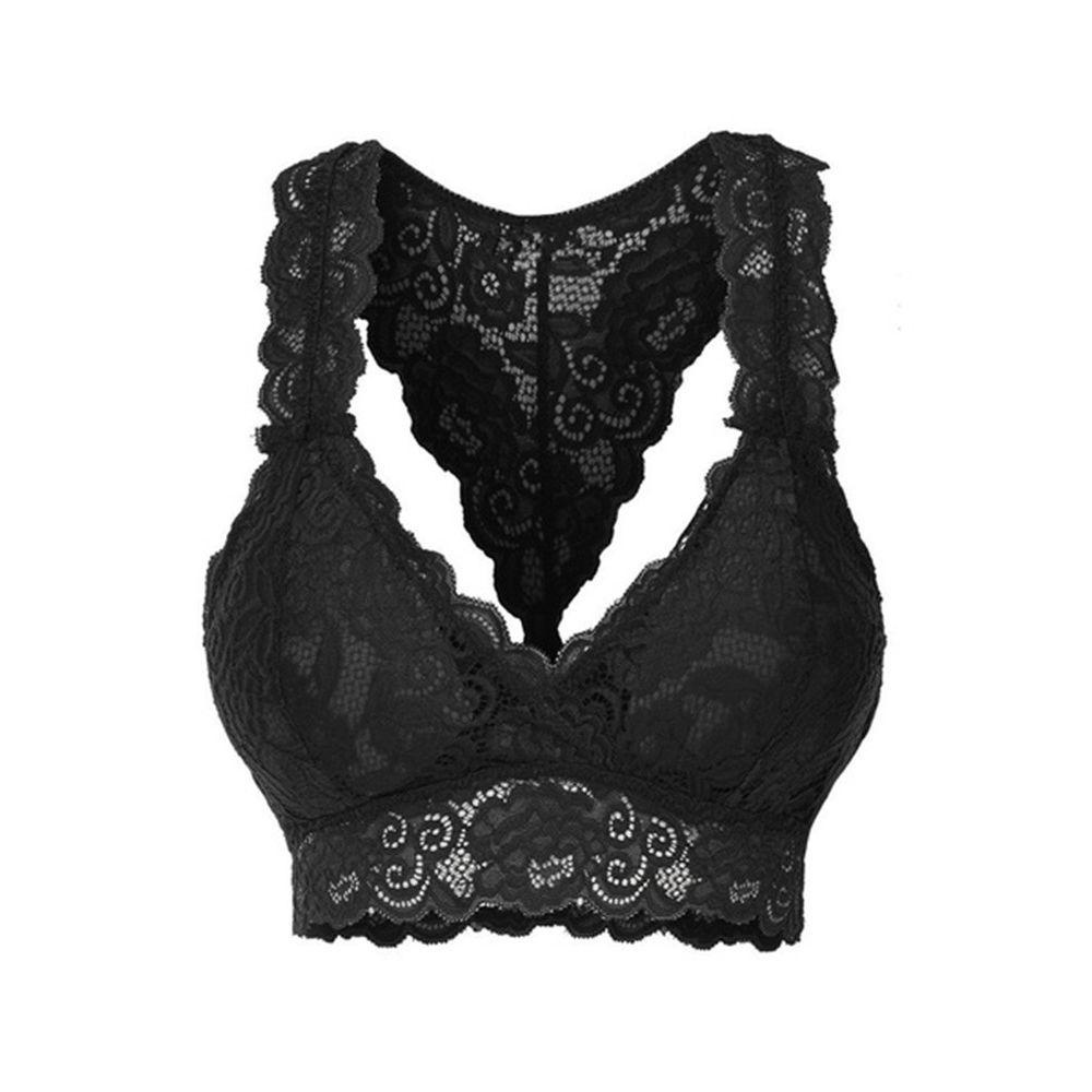 Upstopvn Racerback Áo Lót Bralette Xuyên Thấu Cổ Chữ V Gợi Cảm Cho Nữ
