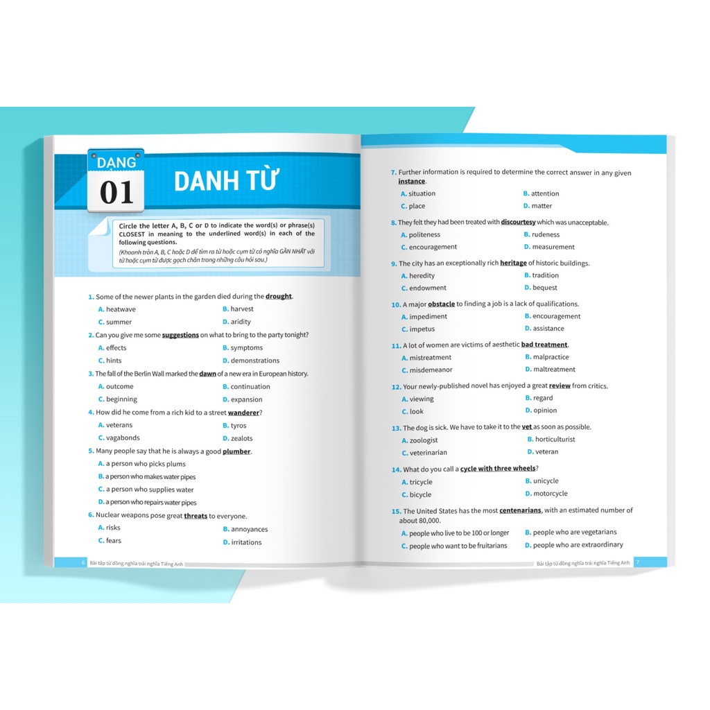 Sách - Bài Tập Từ Đồng Nghĩa Trái Nghĩa Tiếng Anh (Ôn Thi Vào 10 Và 10 Chuyên)